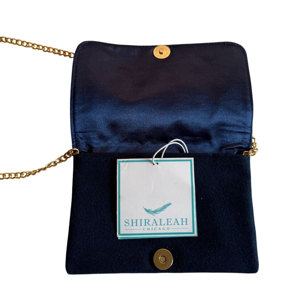 NWT Shiraleah of Chicago Mini Clutch Crossbody Bag Women's Blue Burgundy - Picture 6 of 8